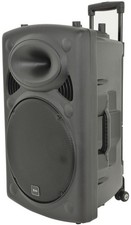 QTX QR15PA Portable Rechargeable PA Speaker 2 Wireless Mics USB SD MP3 DJ Disco