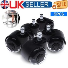 5x Soft Rubber Non Marking Castor Wheels 50mm 11mm Computer Office Chair Caster