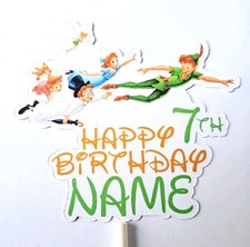 Peter Pan cake topper PERSONALISED X1, cupcakes available too