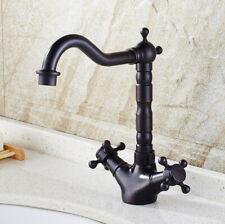 Black oil Antique Brass Swivel Spout Basin Faucet Kitchen Sink Mixer Taps Dsf089