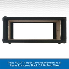 Pulse 4U 19" Carpet Covered Wooden Rack Sleeve Enclosure Black DJ PA Amp Mixer
