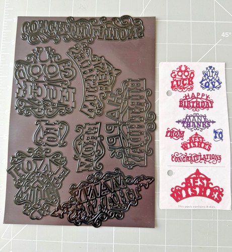 Cut fancy sentiment die set - cut,
