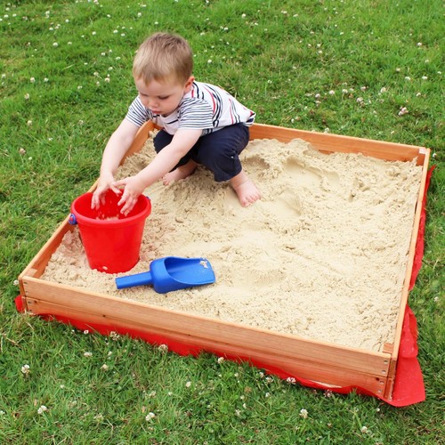 Wooden sand pit kids 90x90cm - sand,