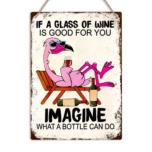 Wine lover pink flamingo - flamingo, funny