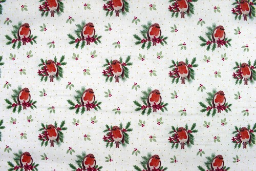 Christmas robin fabric - christmas,