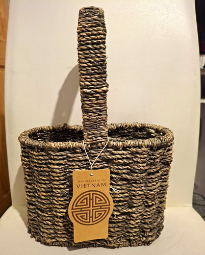 Seagrass woven storage basket - woven,