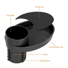 Car Snack Tray Portable Multifunctional Travel Rotating Cup Holder Plate