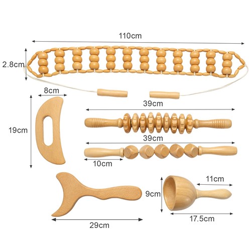 Wood therapy massage tools - 6x,