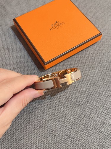 Hermès clic bracelet marron - hermès, h