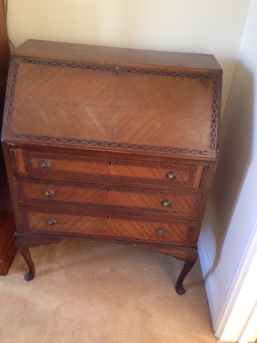 Antique writing bureau with - antique,