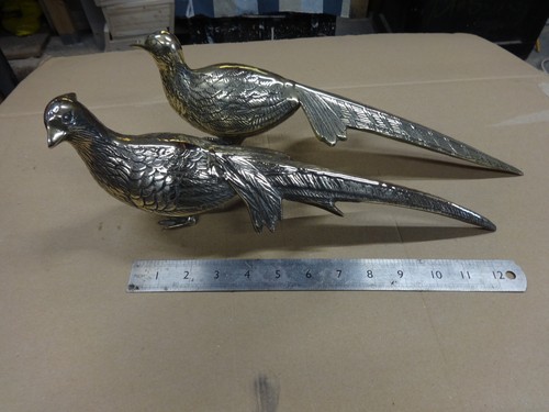 Brass model pheasants - brass, pheasants.