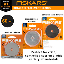 Fiskars 60mm Rotary Cutter Genuine Replacement Blades Titanium, Stainless Steel