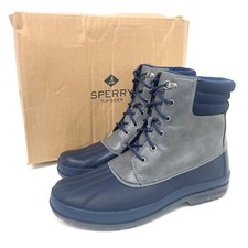Sperry Cold Bay Mens Duck Boots Navy Grey Waterproof Footwear Outdoor UK 12 NEW