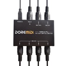 DOREMiDi THRU-6 Pro MIDI Box 1-in 6-out MIDI Filter USB MIDI Output