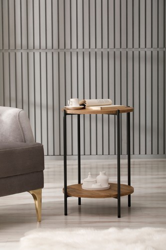 Round end table with - table,