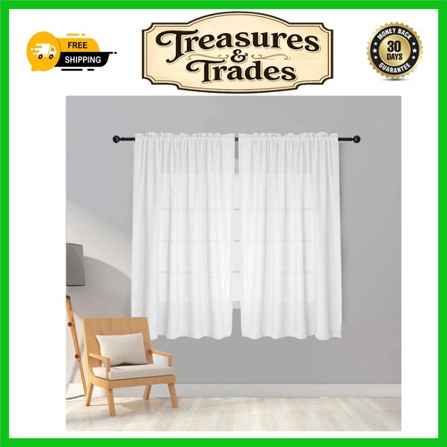 Panel faux linen voile net - linen,