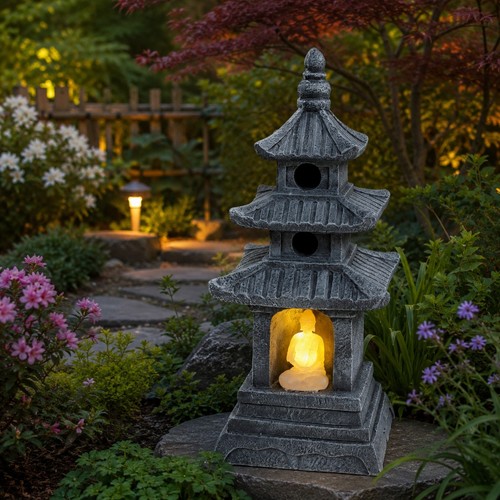 Solar pagoda garden light - solar,