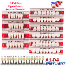 84/96Pc Dental Acrylic Teeth Resin Dentures Upper Lower full set A1/A2/A3 Shade