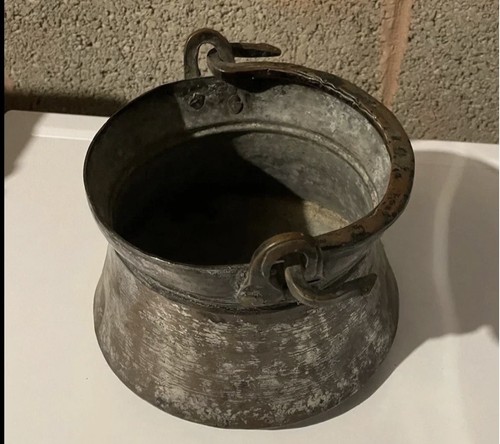 Antique copper cauldron - antique,