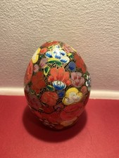 Easter Egg Kashmiri Floral Painted Papier Mache Lacquer Multicoloured Deco/Gift 