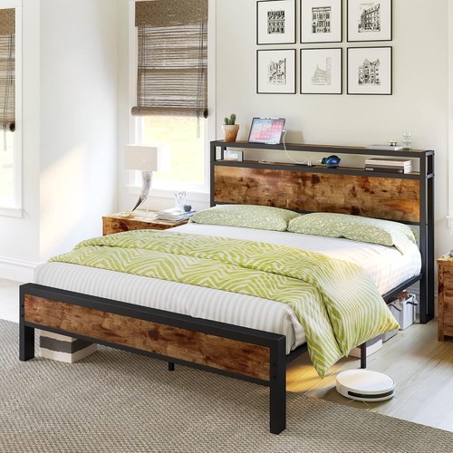 Double bed frame industrial - double,