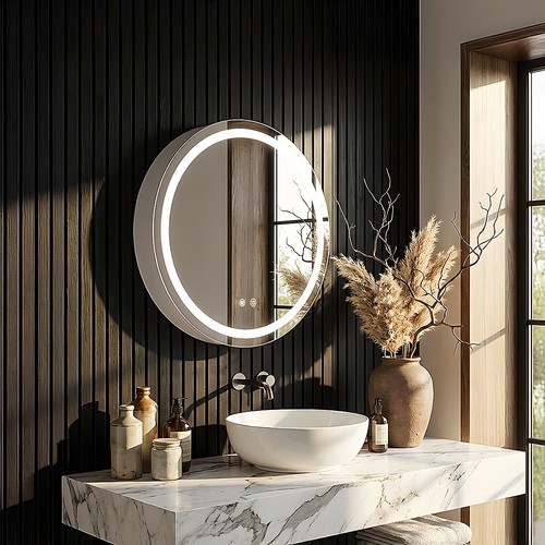 Round bathroom led mirror - round,