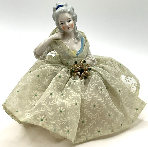 Vintage porcelain half doll - porcelain,