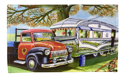 Romany gypsy caravan tea towel - romany,