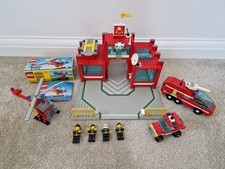 Vintage Lego Fire Rescue Station (Set 6389) & Flame Chaser Helicopter (Set 6531)