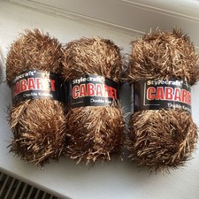 New:Stylecraft Antique Gold Metalised Eyelash Cabaret DK Yarn/Craft,150g(50gx3):