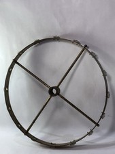 Antique French  Brass Chandelier Lighting Decoration Ring 16 Original Crystals