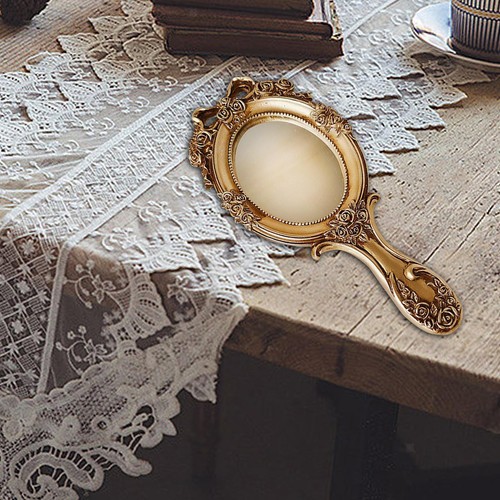 Vintage handheld mirror hand - vintage, mirror,