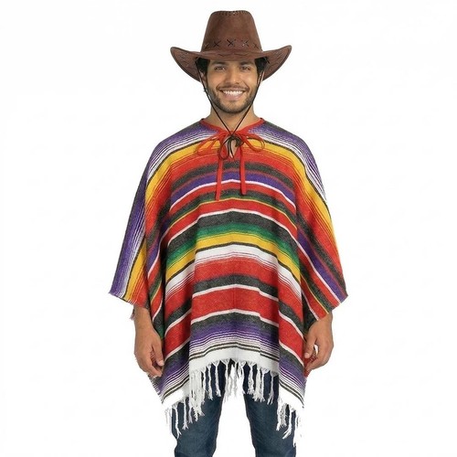 Deluxe poncho costume mexican - costume,