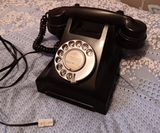 BAKELITE TELEPHONE VINTAGE GEC  BLACK  DIAL retro Art Deco converted