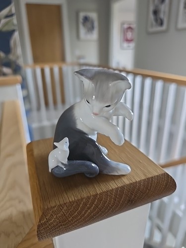 Lladro cat mouse - cat,