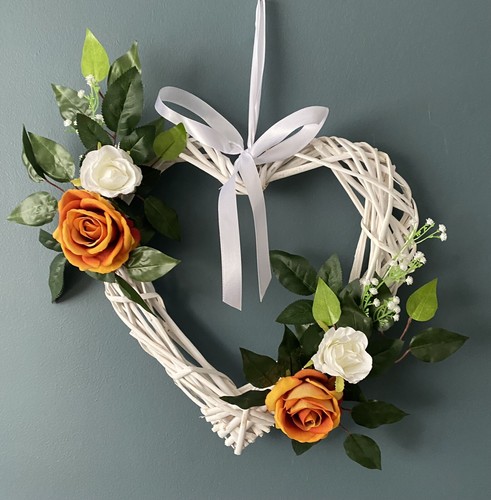 Wicker heart wreath 40cm - wicker,