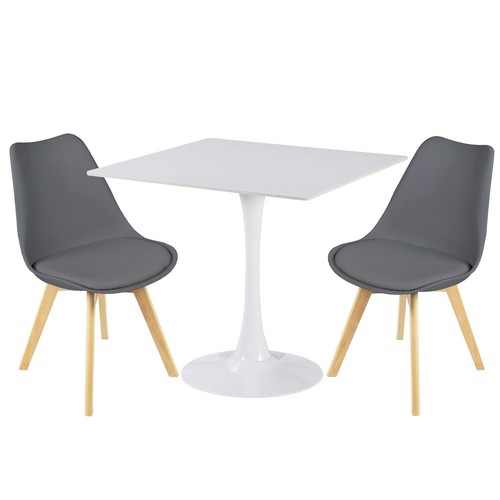 White square ceramic dining - square,