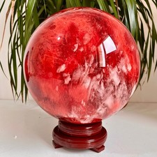 57.18LB Large red melted crystal ball for repairing spiritual energy therapy