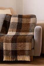 Restmor Zara Chenille Woven Bedspread Throw 150x200cm Multi Chocolate Beige