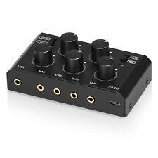 Mini 4 Channel Audio Mixer for Clubs/Bars Stereo Line Mixer Headphone Monitoring