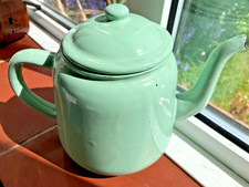 Vintage green enamel TEA POT