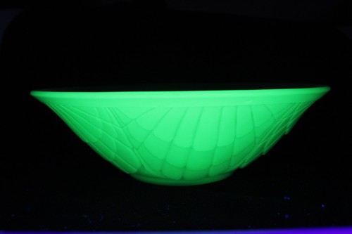 Art deco uranium jade glass - art,