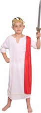 Roman Emperor Boys Fancy Dress Ancient Greek Historical Caesar Toga Kids Costume