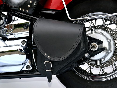 Leather swingarm pannier - swingarm,