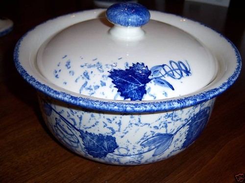 Poole pottery blue leaf - poole, 8"
