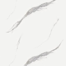 Starline White & Matt Charcoal Carrara Marble Bathroom Wall Panel 2400 x 1000mm