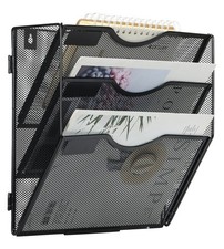 STRONG WALL MOUNTED 3 TIERS MAGAZINE LITERATURE HOLDER RACK HANGING FILE PAPER