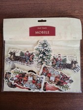 Vintage Past Times Christmas Santa Mobile Hanging Decoration Victorian Style 