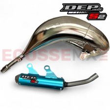 YAMAHA YZ125 FULL DEP EXHAUST ARMOURED HEADER SHORTY BLUE TAILPIPE 2022-2025