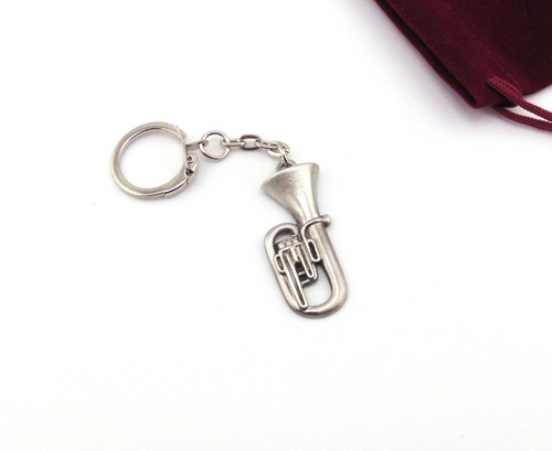 Tuba pewter motif keyring - motif,